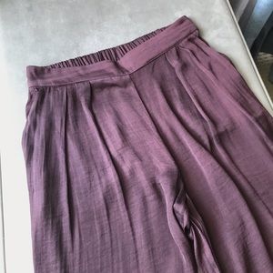Oysho | Purple silken wide leg pants